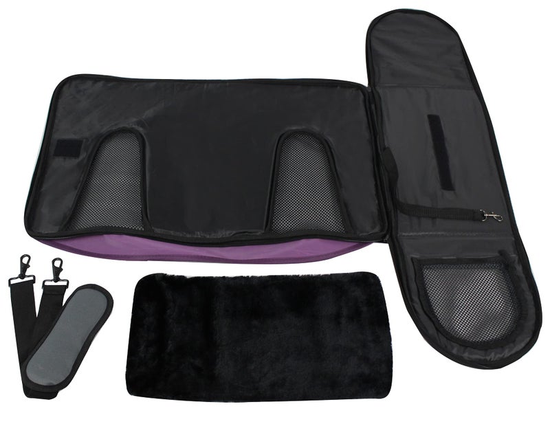 EliteField Deluxe Soft Pet Carrier (3 Year Warranty, Airline Approved), Multiple Sizes and Colors Available (18" L x 10" W x 11" H, Purple+Gray) - Image 3